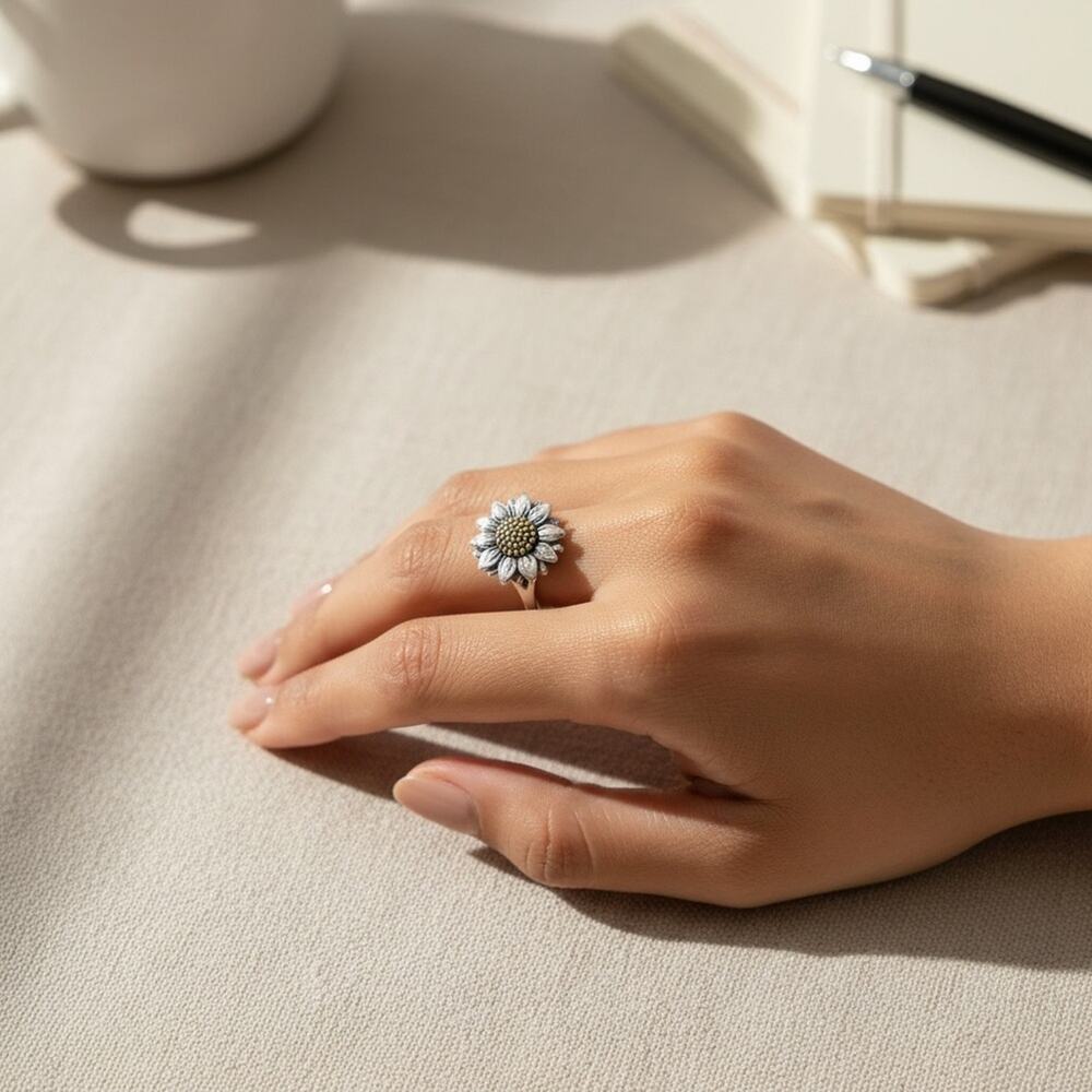 James Avery Wild Sunflower Ring SIZE 8 - Picture 2 of 15